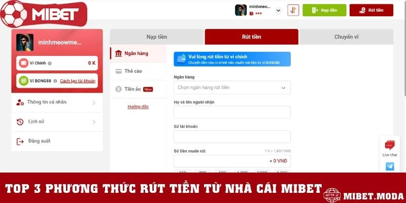 3 phương thức rút tiền từ nhà cái nhanh, gọn, tiện lợi